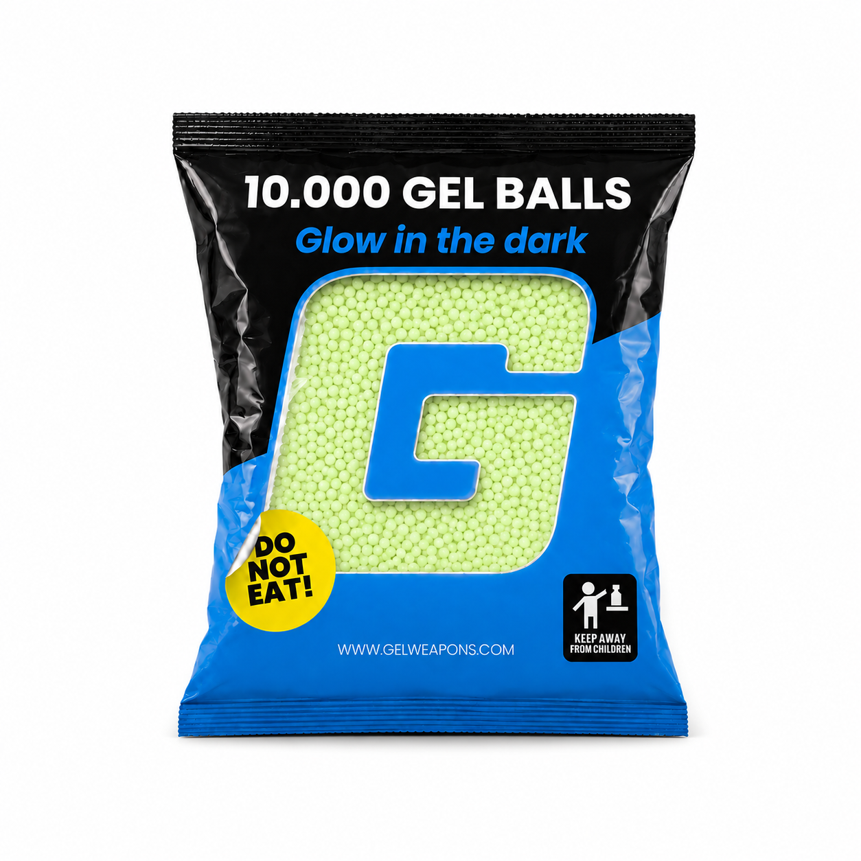 10.000 Gel Ballen - Glow in the Dark | GelWapens.nl